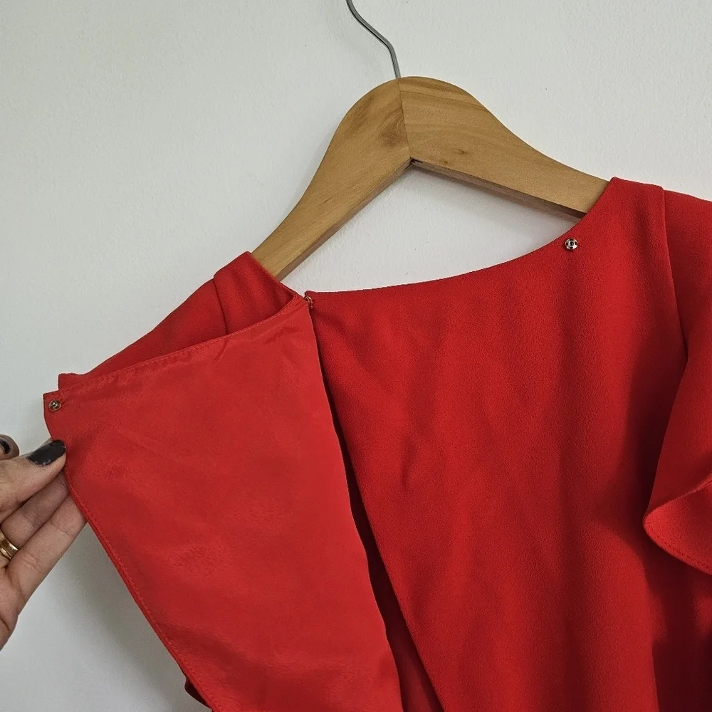 J. Crew Red Ruffle Jumpsuit - Picture 7 of 9